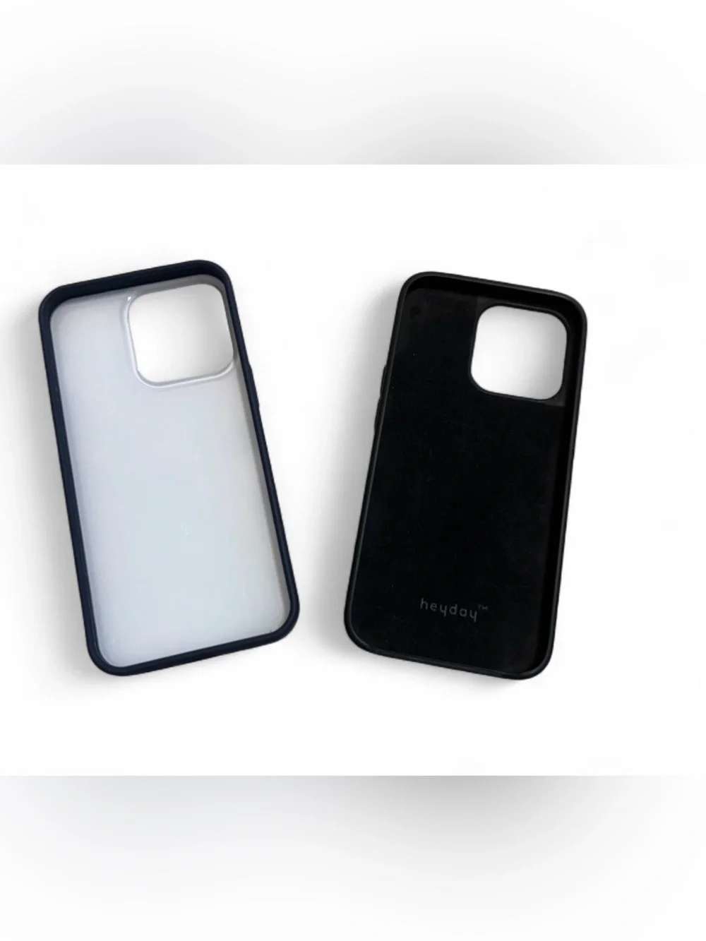 heyday iPhone 15 Plus Black Frame Phone Case and Marble Phone Case